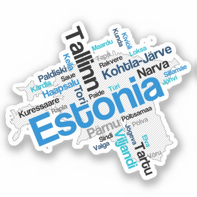 Estonia Map Cities (Front)