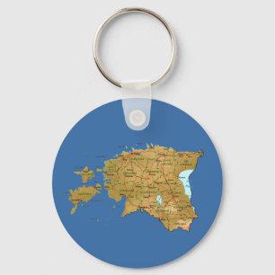 Estonia Map Keychain