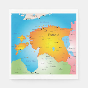 Estonia Map Paper Napkins