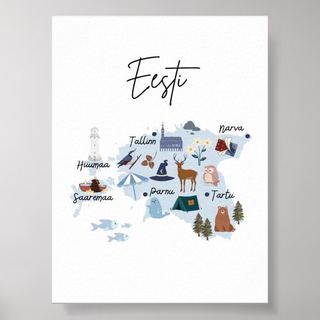 Estonia map poster (Front)