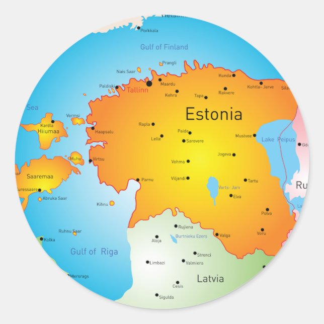 Estonia Map Stickers (Front)