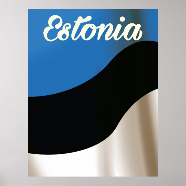 Estonia National flag travel poster (Front)