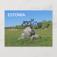 ESTONIA Old Motorcycle Postcard! 