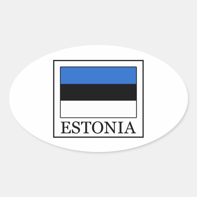 Estonia Oval Sticker (Front)