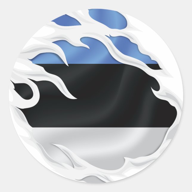Estonia Ripped Flag Classic Round Sticker (Front)