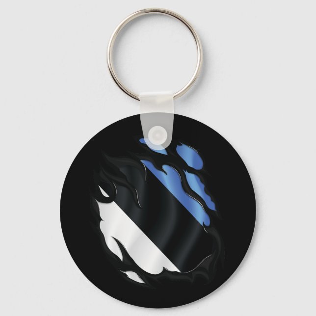 Estonia Ripped Flag Key Ring (Front)