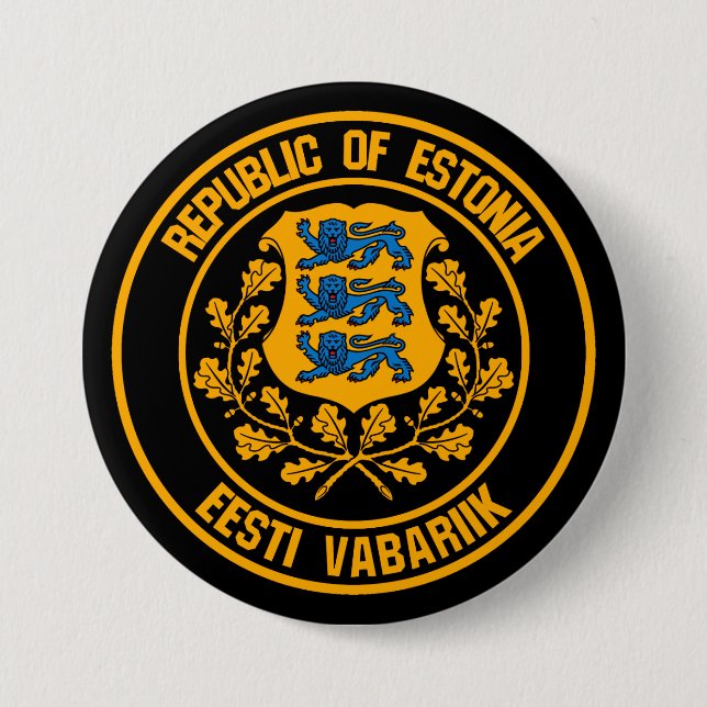 Estonia Round Emblem 7.5 Cm Round Badge (Front)