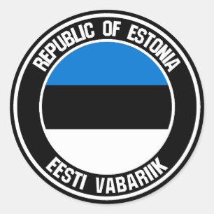 Estonia Round Emblem Classic Round Sticker
