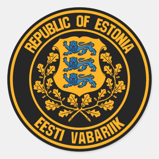 Estonia Round Emblem Classic Round Sticker (Front)