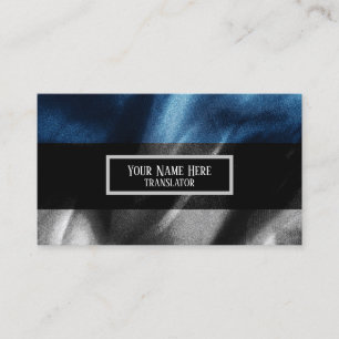 Estonia silk flag business card