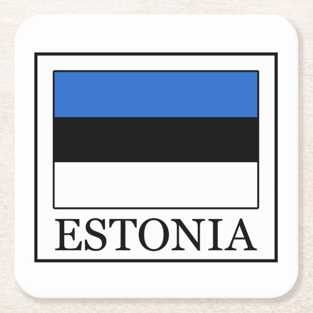 Estonia Square Paper Coaster (Front)
