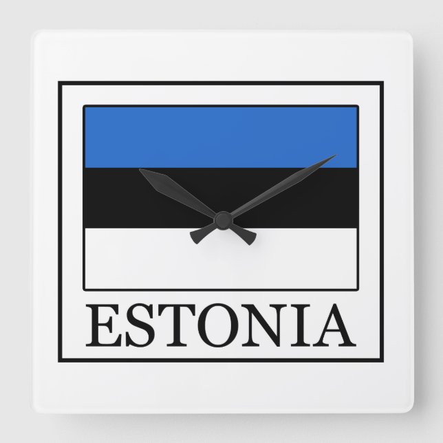 Estonia Square Wall Clock (Front)