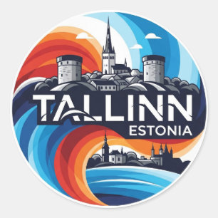 Estonia Tallinn Travel Classic Round Sticker