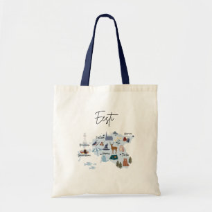 Estonia travel map (two-sided print) tote bag
