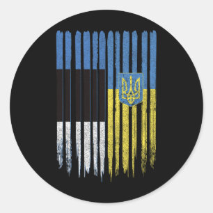 Estonia Ukraine Estonian Ukrainian Flag  Classic Round Sticker