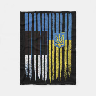 Estonia Ukraine Estonian Ukrainian Flag  Fleece Blanket
