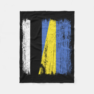 Estonia Ukraine Half Flag Estonian Ukrainian Herit Fleece Blanket