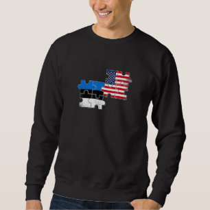 Estonia USA Estonian American Flag Sweatshirt
