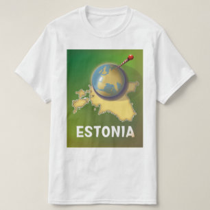 Estonia Vintage travel poster map T-Shirt