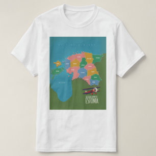 Estonia Vintage travel poster map T-Shirt