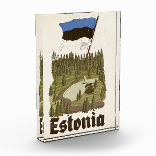 Estonia Vintage Travel Poster Photo Block