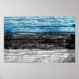 Estonia wooden flag poster