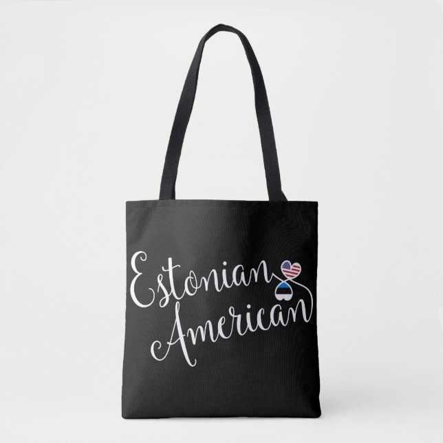 Estonian American Entwined Hearts Grocery Bag (Front)