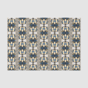 Estonian blue and yellow floral folk art tissue paper