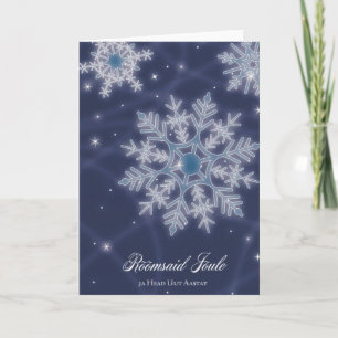 Estonian Christmas Card - Blue Snowflake