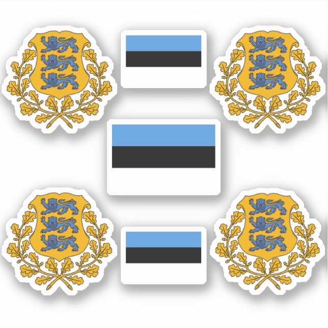 Estonian coat of arms and flag Sticker (Front)