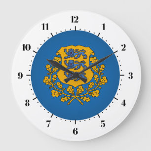 Estonian coat of arms large clock