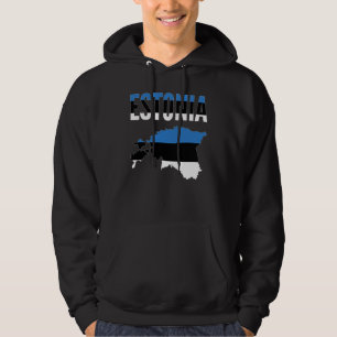 Estonian Estonia Country Map Flag Hoodie