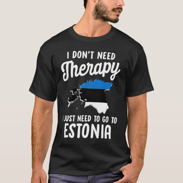 Estonian Estonia Distressed Map Flag Estonians T-Shirt (Front)