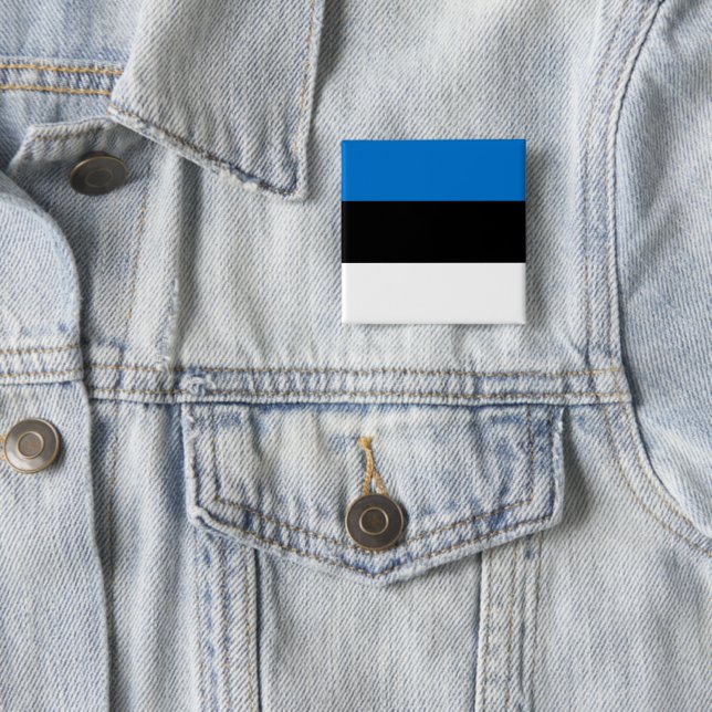 Estonian Flag 15 Cm Square Badge (In Situ)