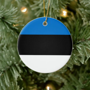 Estonian Flag Ceramic Tree Decoration