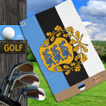 Estonian flag & Estonia monogrammed / golf towel<br><div class="desc">Sports/Golf Towel: Estonia,  Emblem & Estonian flag with monogrammed "custom" name at the bottom - love my country,  travel,  holiday,  patriots / sports fans</div>