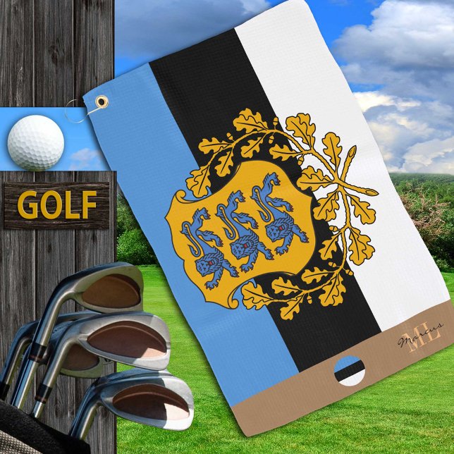 Estonian flag & Estonia monogrammed / golf towel (Creator Uploaded)