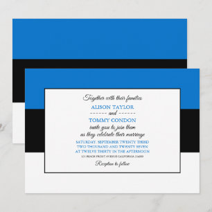 Estonian Flag, Flag of Estonia Wedding Invitation