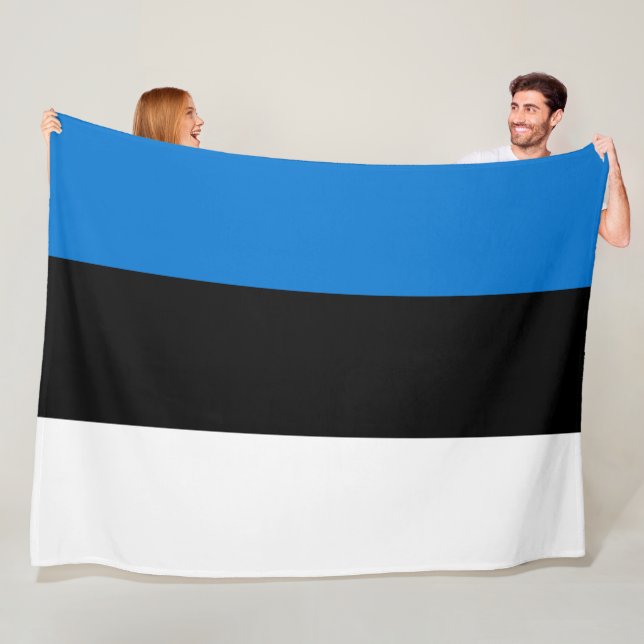 Estonian Flag Fleece Blanket (In Situ)