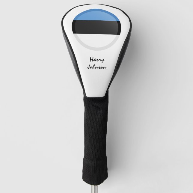 Estonian Flag & Monogrammed Golf Clubs Covers (Front)