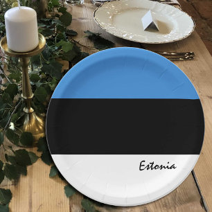 Estonian Flag plates, party, sports, Estonia Paper Plate