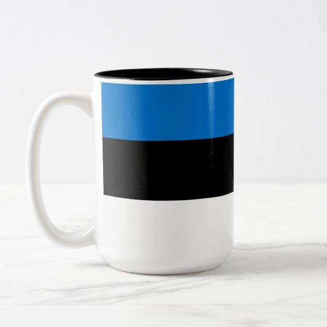 Estonian Flag Two-Tone Coffee Mug (Left)