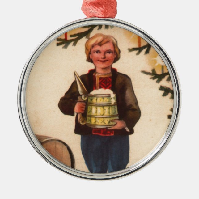 Estonian Man with Beer Christmas Tree Ornament (Front)