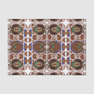 Estonian rustic folk art pattern with flowers tissue paper