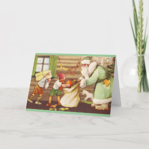 Estonian Santa Claus + Elves Christmas Card