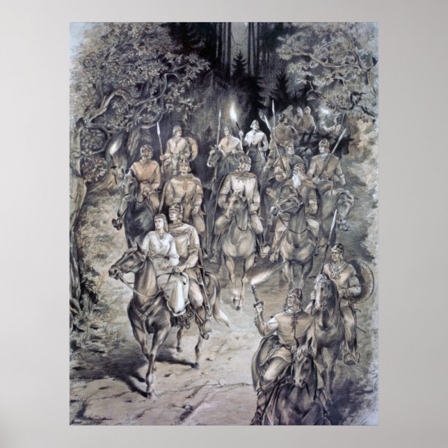 Estonian Viking Night Journey, Drawing Poster (Front)