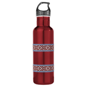 Estonian Woven Two Stripes Järva-Jaani Belts Red 710 Ml Water Bottle