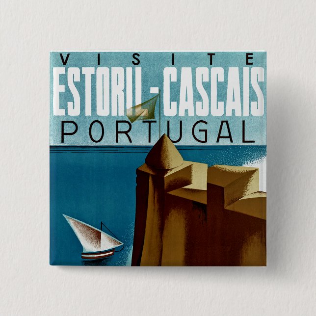 Estoril - Cascais Portugal 15 Cm Square Badge (Front)