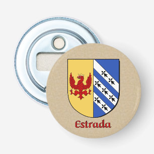 Estrada Heraldic Arms on Parchment Style Back Bottle Opener