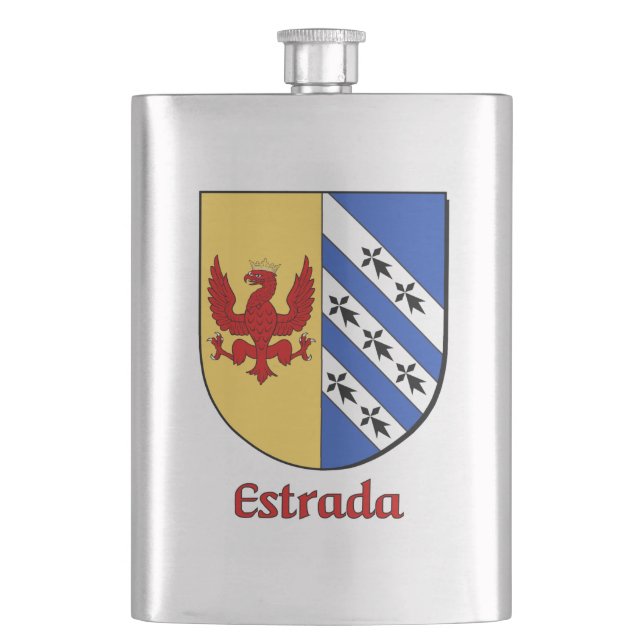 Estrada Heraldic Shield Hip Flask (Front)